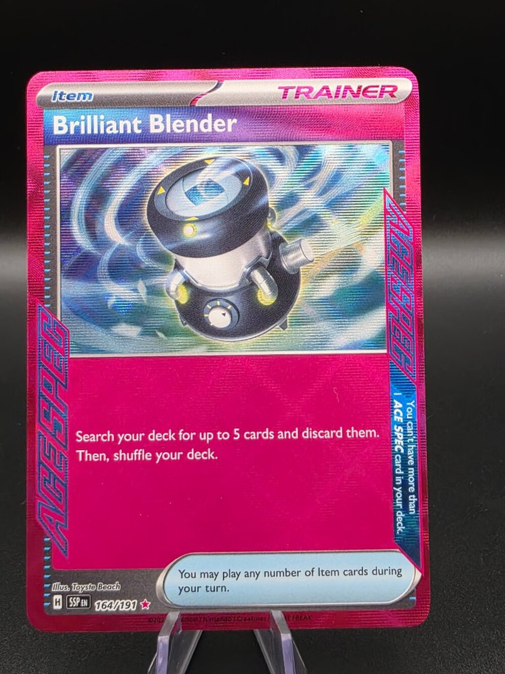 BRILLIANT BLENDER 164/191 ACE SPEC SURGING SPARKS POKEMON HOLO NEAR MINT